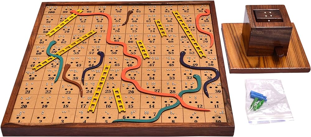 Braille Tactile Snakes & Ladders Game